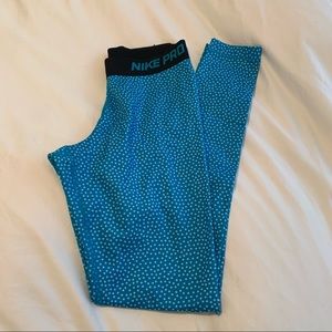 Nike pro dri fit polka dot leggings